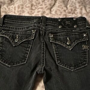 Miss Me Black Skinny Jeans with Embellished Pockets